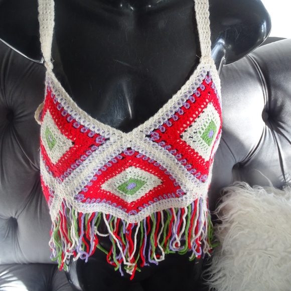 NWT NEW IN CROCHET BOHO TANK TOP - Picture 1 of 3